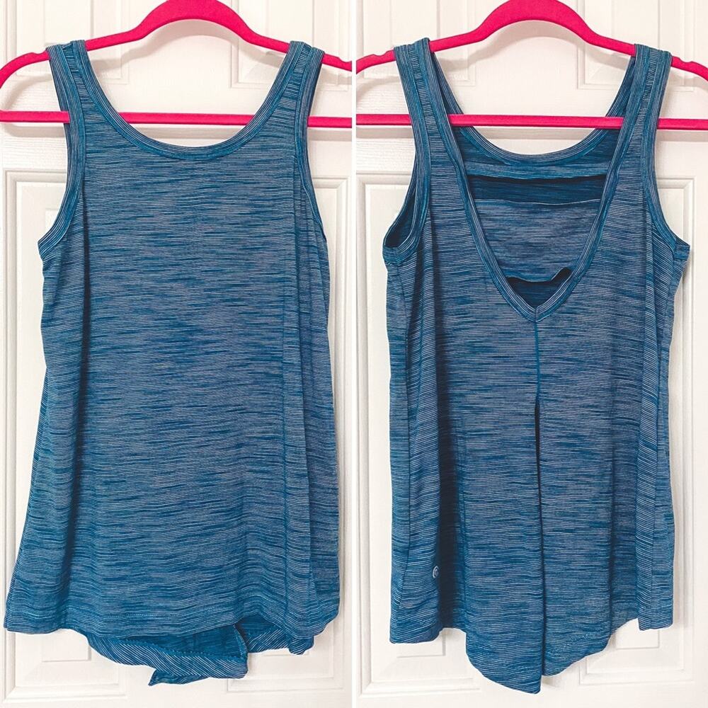 C9 CHAMPION • Blue Stripe Open Back Athletic Workout Tank Top